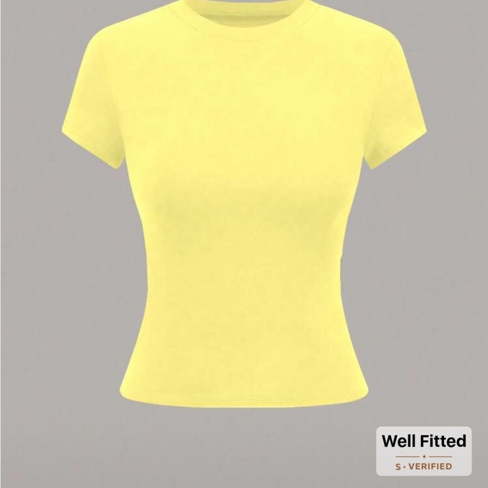SHEIN Sunny Yellow Fitted Crop Top